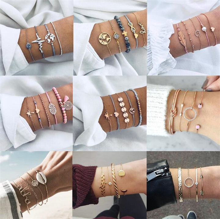 4 Pcs/ Set Classic Arrow Knot Round Crystal Multilayer Adjustable Open Bracelet Set Women Fashion Party Jewelry Multiple Styles T056, Golden;silver
4 Pcs/ Set Classic Arrow Knot Round Crystal Multilayer Adjustable Open Bracelet Set Women Fashion Party Jewelry Multiple Styles T056, Golden;silver