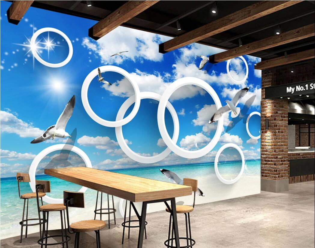 3d room wallpaper custom photo mural Mediterranean style blue sky sea circle seagull 3D background wall self-adhesive art canvas pictures, Non-woven fabric
3d room wallpaper custom photo mural Mediterranean style blue sky sea circle seagull 3D background wall self-adhesive art canvas pictures, Non-woven fabric