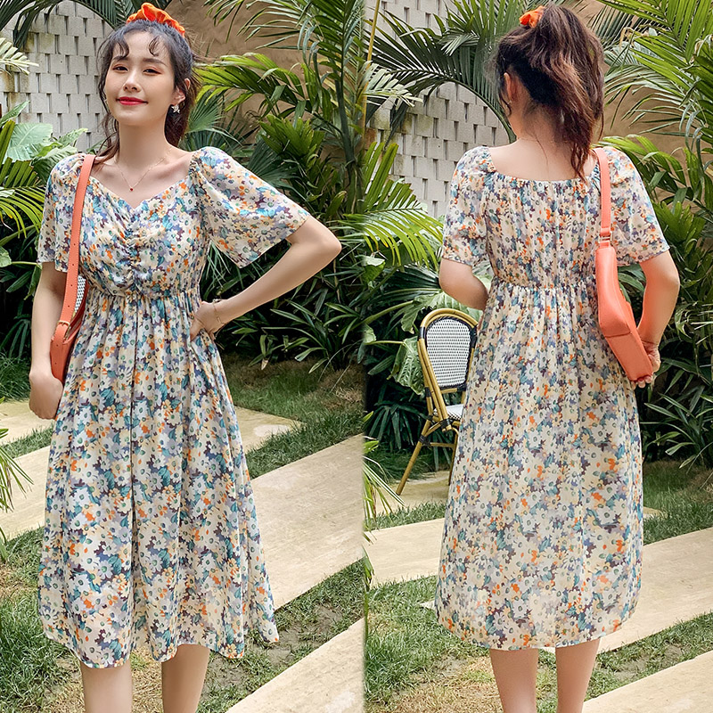 215# Maternity Clothes Summer Chiffon Floral Short Sleeve Loose Stylish Dress for Pregnant Women Mom Dress, The orange color
215# Maternity Clothes Summer Chiffon Floral Short Sleeve Loose Stylish Dress for Pregnant Women Mom Dress, The orange color