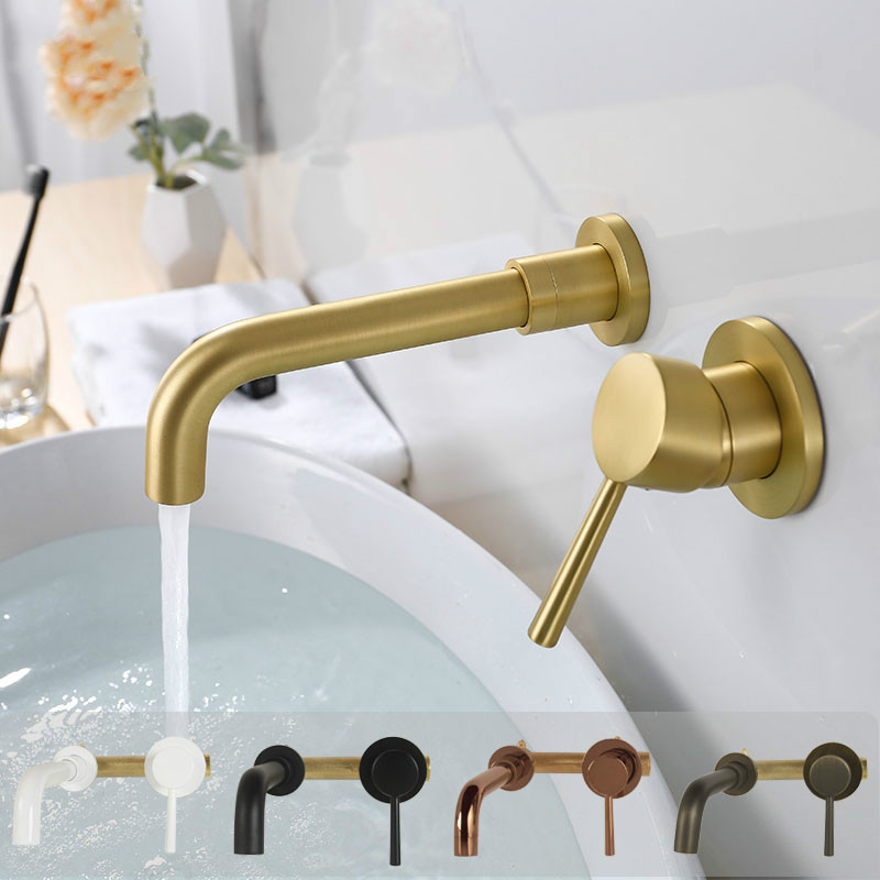 Solid Brass Wall Mounted Basin Mixer Solid Brass Black & Gold & Chrome Plated Bathroom Faucet Single Handle In Wall Water Mixer
Solid Brass Wall Mounted Basin Mixer Solid Brass Black & Gold & Chrome Plated Bathroom Faucet Single Handle In Wall Water Mixer