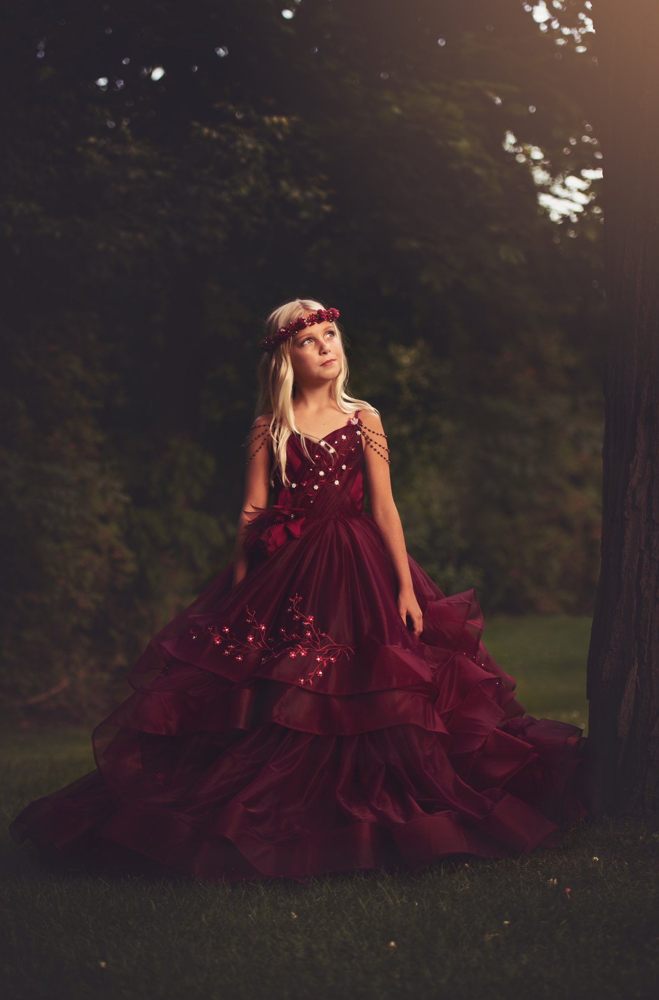 Lace Bury wer Girl Dresses Tiered Skirts Tulle Appliqued A e Little Girls Pageant Dress Beading First Communion Gowns