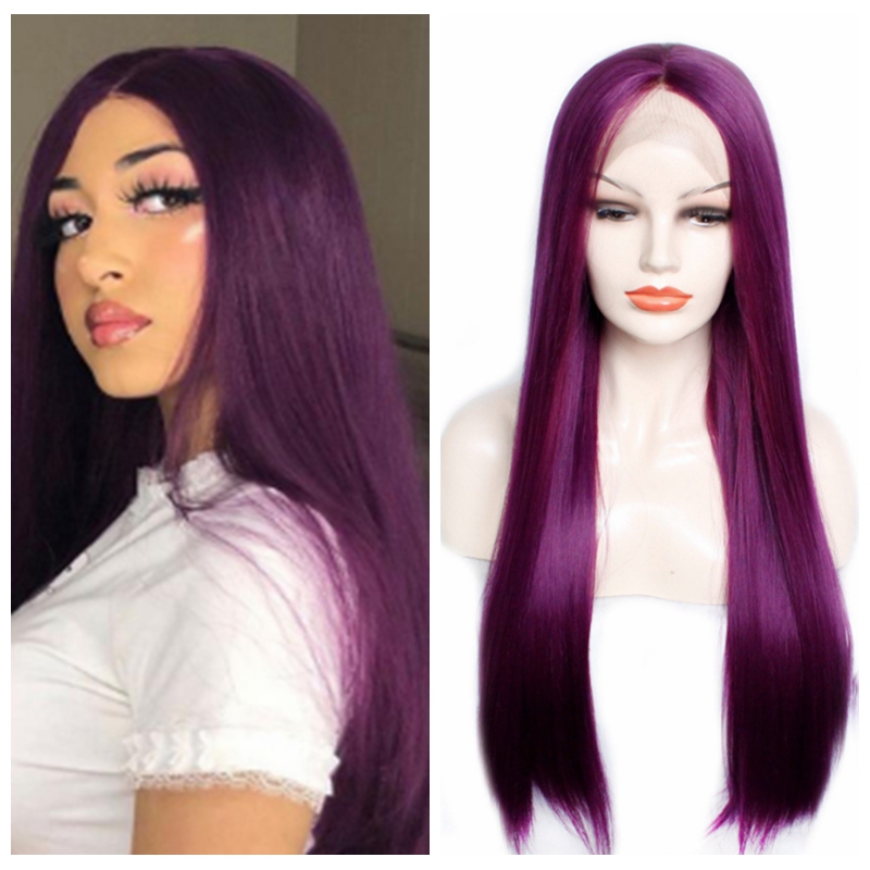 Gorgeous Glueless Dark Purple Long Straight Synthetic Lace Front Wig With Natural Hairline Heat Resistant Wigs For Black Women, Purple01
Gorgeous Glueless Dark Purple Long Straight Synthetic Lace Front Wig With Natural Hairline Heat Resistant Wigs For Black Women, Purple01