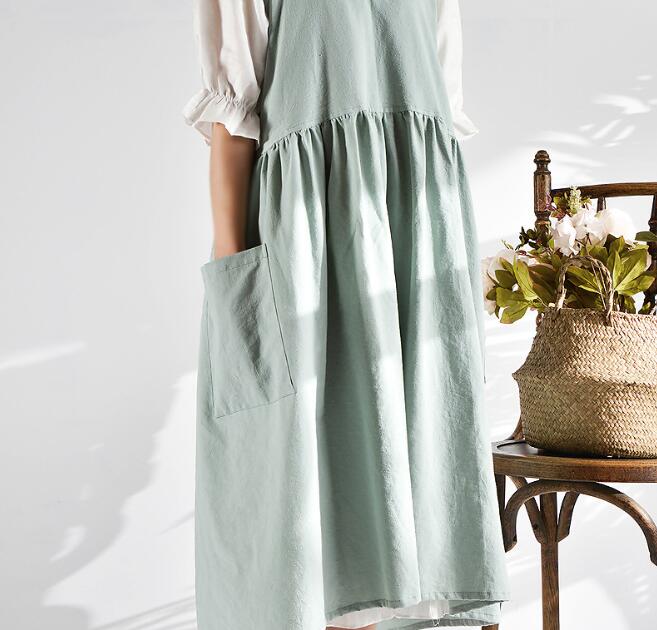 Cotton Skirt Apron Women Bib Apron Coffee shops and flower