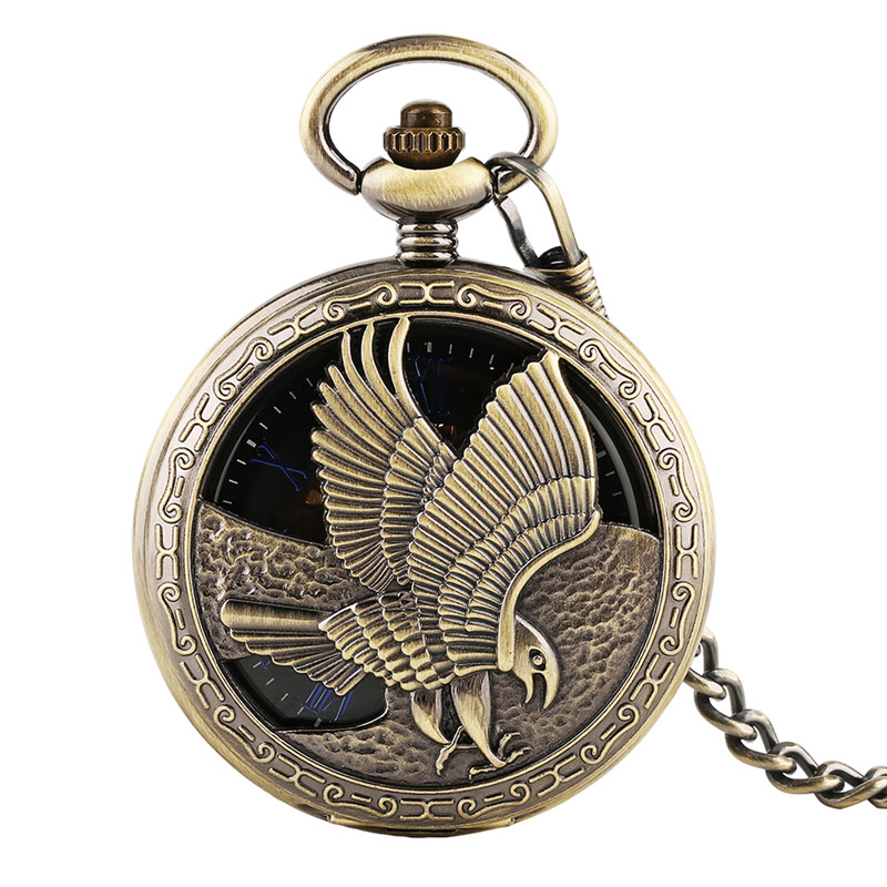 Bronze Vintage Unisex Hand Winding Mechanical Pocket Watch Hollow 3D Eagle Roman Numeral Retro Watches for Men Women Pendant Chain
Bronze Vintage Unisex Hand Winding Mechanical Pocket Watch Hollow 3D Eagle Roman Numeral Retro Watches for Men Women Pendant Chain