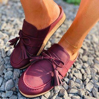 Women's shoes fashion wild British thick bottom flat bottom half drag women casual slippers, Khaki
Women's shoes fashion wild British thick bottom flat bottom half drag women casual slippers, Khaki