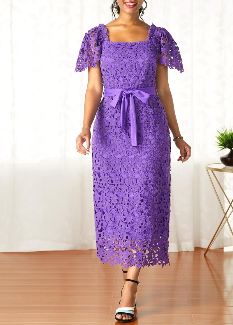 2020 Royal Sheath Mother of The Bride Dresses Lace Satin Sashes Plus Size Wedding Guest Dress Short Sleeve Elegant Evening Gowns