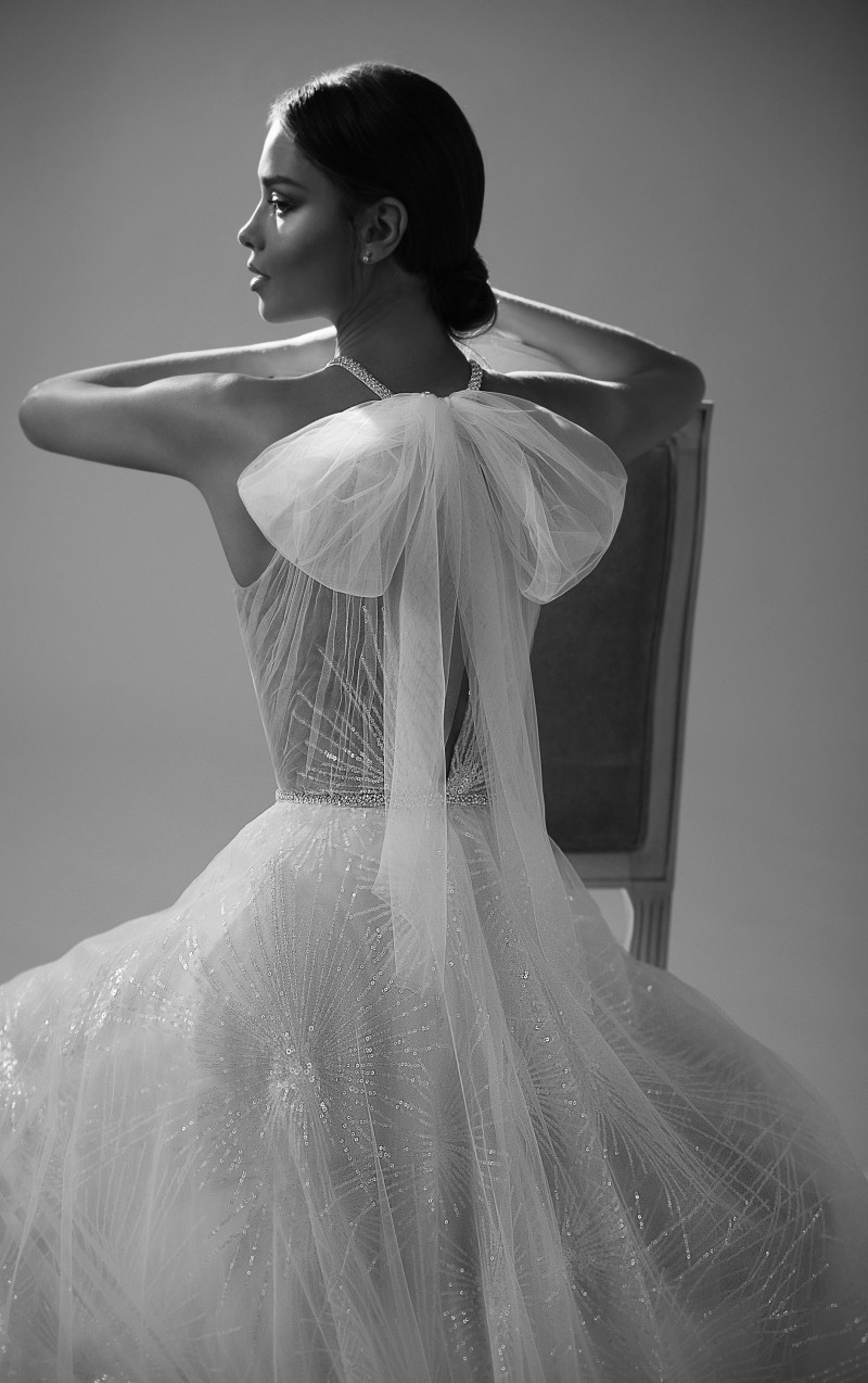 Elihav Sasson A Line Wedding Dresses Halter Neck Beaded Tulle Bridal Gown Custom Made Plus Size Boho Wedding Dress Cheap
