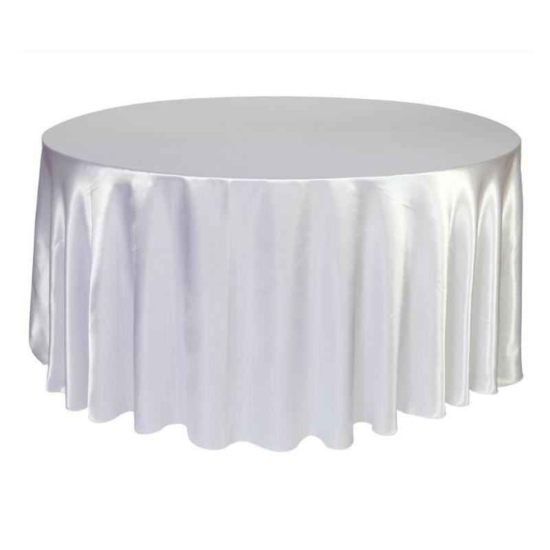 Satin Tablecloth White Black Solid Color For Wedding Birthday Party Table Cover Round Table Cloth Home Decor