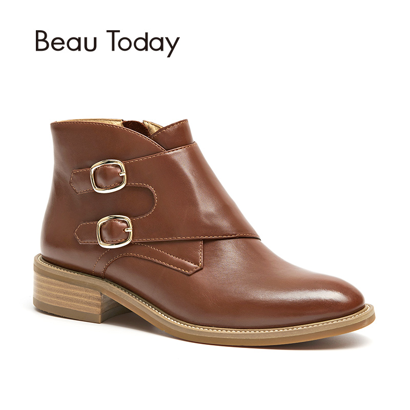 BeauToday Ankle Boots Women Buckles Top Quality Genuine Cow Leather Zipper Closure Fashion Lady Shoes 03257, Black
BeauToday Ankle Boots Women Buckles Top Quality Genuine Cow Leather Zipper Closure Fashion Lady Shoes 03257, Black