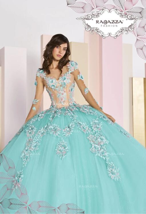 Blue Ball Gown Quinceanera Dresses Jewel Neck Puffy Skirt Embroidery Sweet 15 Dress Tulle Lace Prom Gowns Pageant Dress