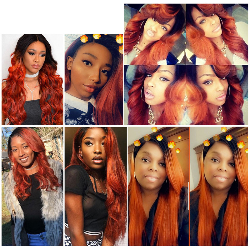 Malaysian Human Hair Virgin Hair 1B 350 Ombre Color Double Wefts 3 Bundles Body Wave 1b/350 Hair Extensions Three Pieces
