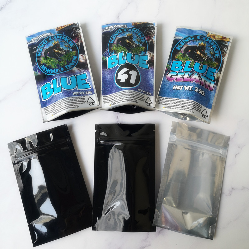 New King Cookie California 3.5g Mylar Bags KING COOKIE Blue 41 Cookie Blue Gelatti Zipper bag For Dry Herb Flower Packaging Package
New King Cookie California 3.5g Mylar Bags KING COOKIE Blue 41 Cookie Blue Gelatti Zipper bag For Dry Herb Flower Packaging Package
