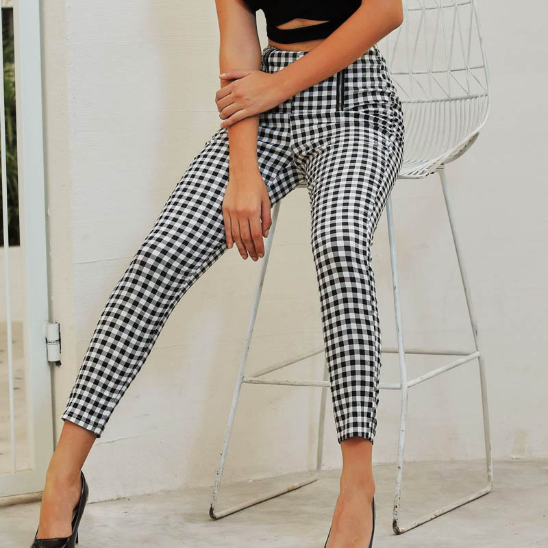 Summer Sexy Black and white high waist plaid slim pants trousers for women 2019 Autumn women Fashion high waist casual pants
Summer Sexy Black and white high waist plaid slim pants trousers for women 2019 Autumn women Fashion high waist casual pants