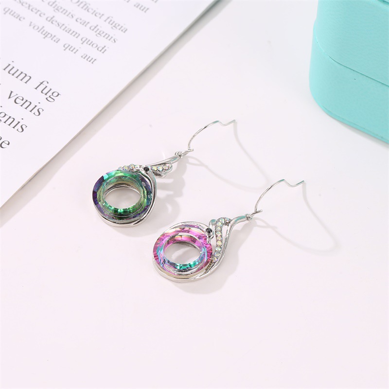 Hot Selling 925 Silver Peacock Stud Earring Womens Gradual Colorful Crystal Dangle Earring Fashion Animal Jewelry Wholesale