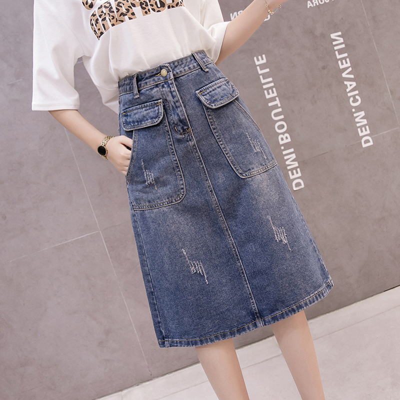 The Orchid Grey Denim Skirts Long Fair Maiden Temperament In The Denim Skirt ShuHua490
The Orchid Grey Denim Skirts Long Fair Maiden Temperament In The Denim Skirt ShuHua490
