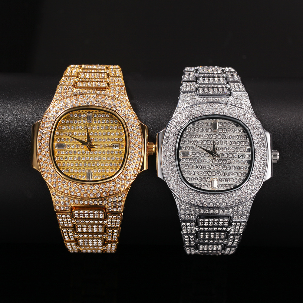 Mens Watches Iced Out Watch Gold Diamond Watch for Men Square Quartz Waterproof Wristwatch Relogio Masculino
Mens Watches Iced Out Watch Gold Diamond Watch for Men Square Quartz Waterproof Wristwatch Relogio Masculino