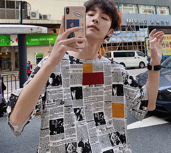 Men's T-Shirts Men Personality T Shirt Short Sleeve Hip- T-Shirt Mens Tees O-Neck Casual Tops, White
Men's T-Shirts Men Personality T Shirt Short Sleeve Hip- T-Shirt Mens Tees O-Neck Casual Tops, White