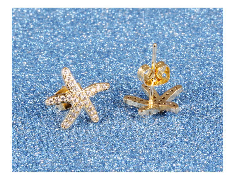 Charm Sea Star Stud Earrings Jewelry Copper 18K Gold/Platinum Plated Earrings Jewelry Women Girl's Gift