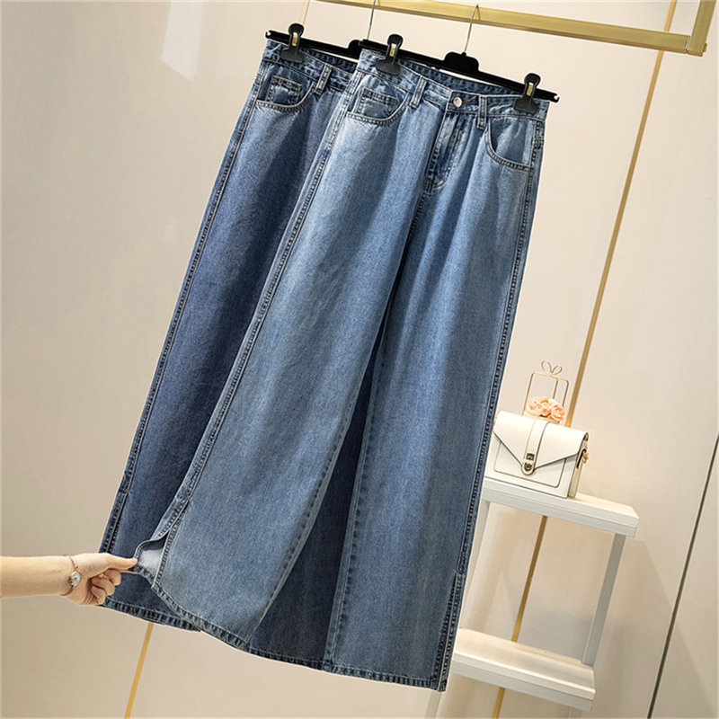 Plus Size Vintage High Waist Straight Jeans Pant Women Loose Split Female Denim Jeans Buttons Zipper Wide Leg Pants Ladies, Blue
Plus Size Vintage High Waist Straight Jeans Pant Women Loose Split Female Denim Jeans Buttons Zipper Wide Leg Pants Ladies, Blue