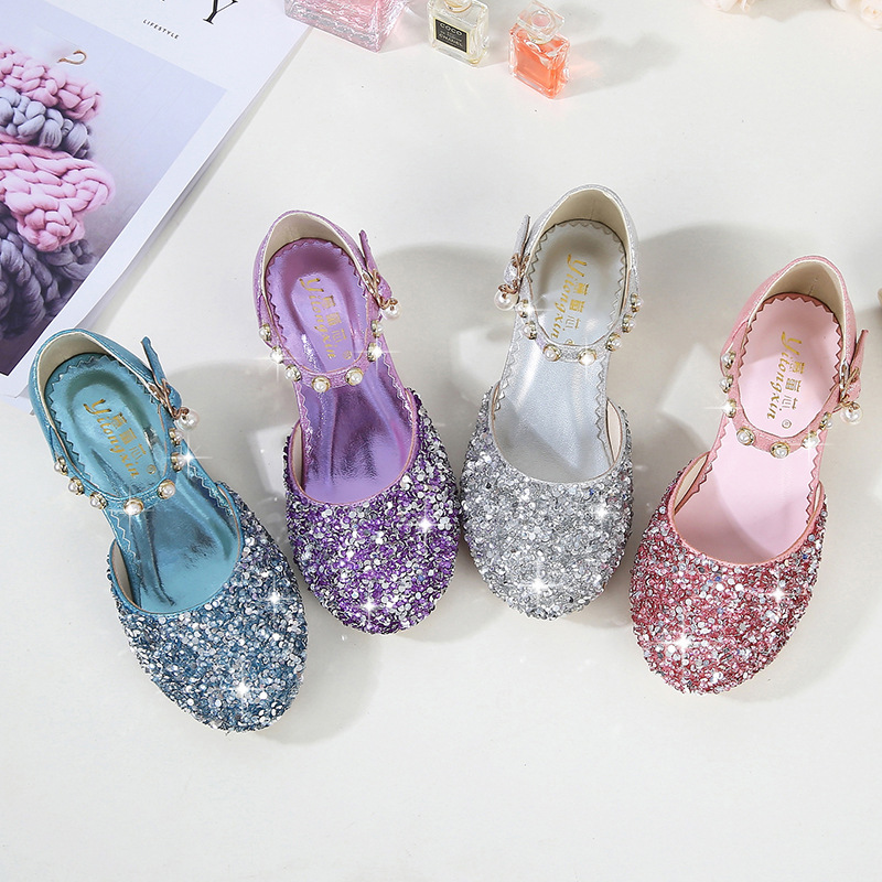 Children Shoes For Girls Sparkling Glitter Sequined Leather Kids Shoes High Heels Rhinestone With Pearls Mary Janes Princess Hot, Purple
Children Shoes For Girls Sparkling Glitter Sequined Leather Kids Shoes High Heels Rhinestone With Pearls Mary Janes Princess Hot, Purple