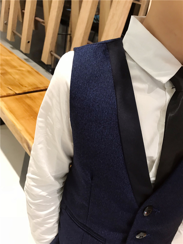 2019 Handsome Blue Boys Formal Wear Jacket Pants 3 Pieces Set Suits for Wedding Dinner Children Kids Tuxedos