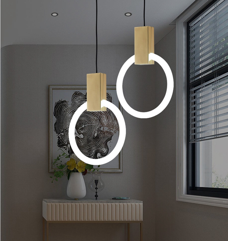 LED Pendant Lights Flying Rings Light Indoor Lighting Office Study Lamp Chandelier Circle Lamps Creativity Factory Outlet