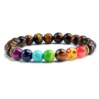 Natural Volcanic Stone Bracelet Charm Women Men Chakra Balance Beads Lava Turquoises Strand Bangle Bracelets Fashion Buddha Jewelry
