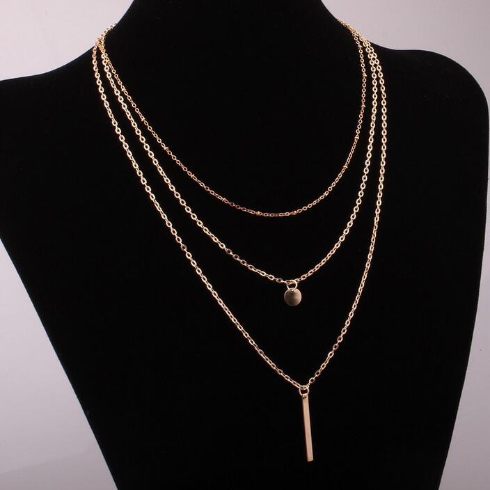 Fashion-Arrival Charm Jewelry Women Necklaces Steampunk Pendants Copper Beads Multilayer Necklace Sequins Metal Accessories Christmas Gift