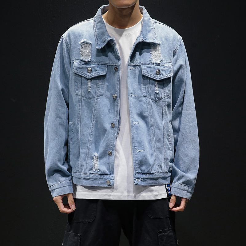 Men Light Blue Denim Jackets Holes Jean Jackets Streetwear Casual Denim Coats Men Cotton Outwear Slim Denim Jackets Size 5XL LY191206, Black
Men Light Blue Denim Jackets Holes Jean Jackets Streetwear Casual Denim Coats Men Cotton Outwear Slim Denim Jackets Size 5XL LY191206, Black
