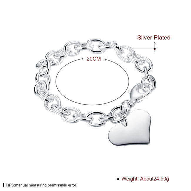 Hot sale 925 silver Wan heart brand shrimp buckle bracelet DFMCH278,fashion 925 sterling silver plated Chain link bracelets high grade