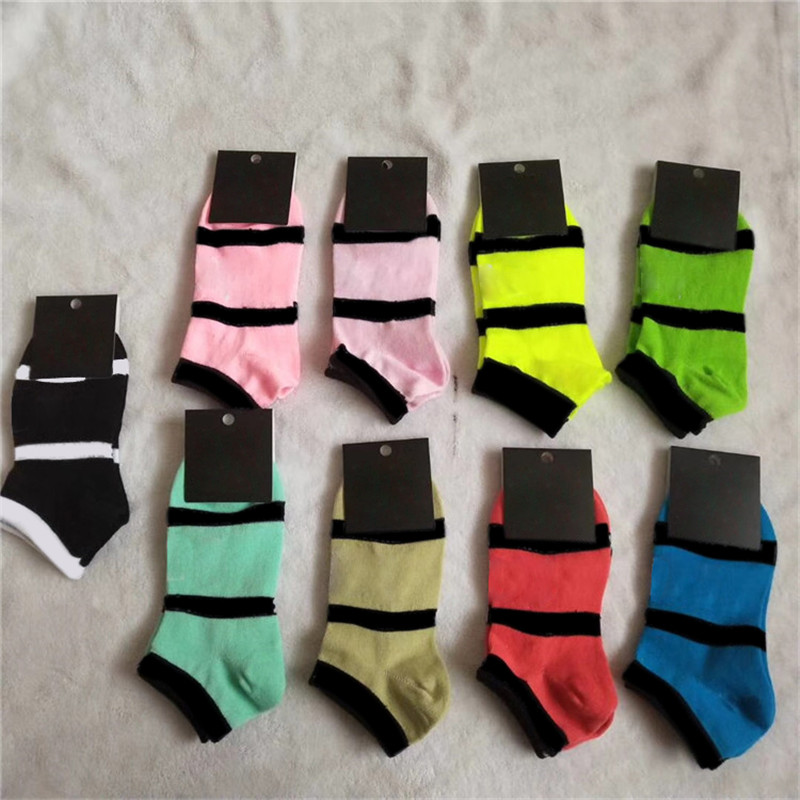 Mix black pink Colors Ankle Socks Sports Check Girls Women Cotton Sports Socks Skateboard Sneaker 10 Pairs