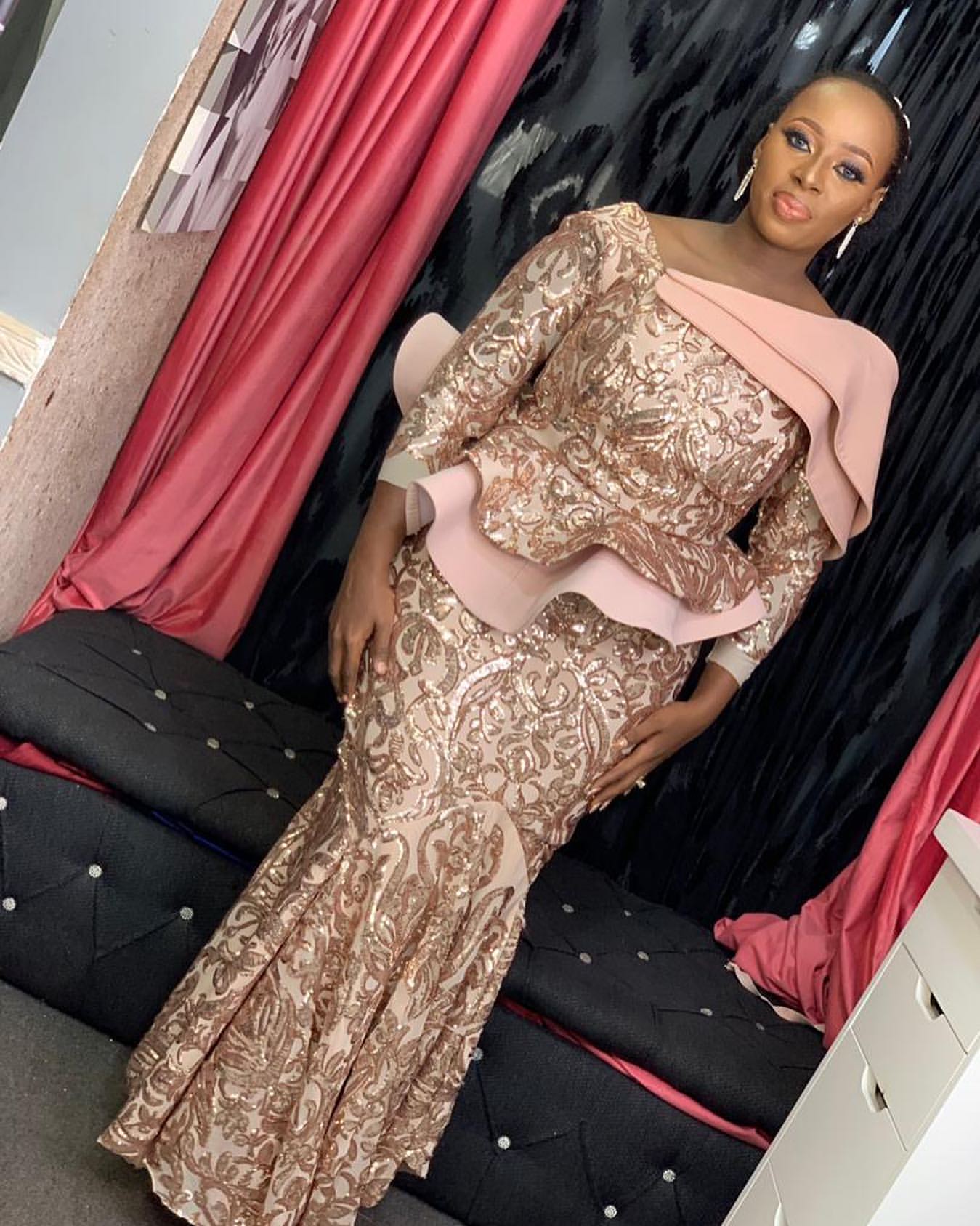 Arabic Aso Ebi Sparkly Mermaid Gold Evening Long Sleeves Sequined Lace Prom Dresses Cheap Formal Party Bridesmaid Pageant Gowns