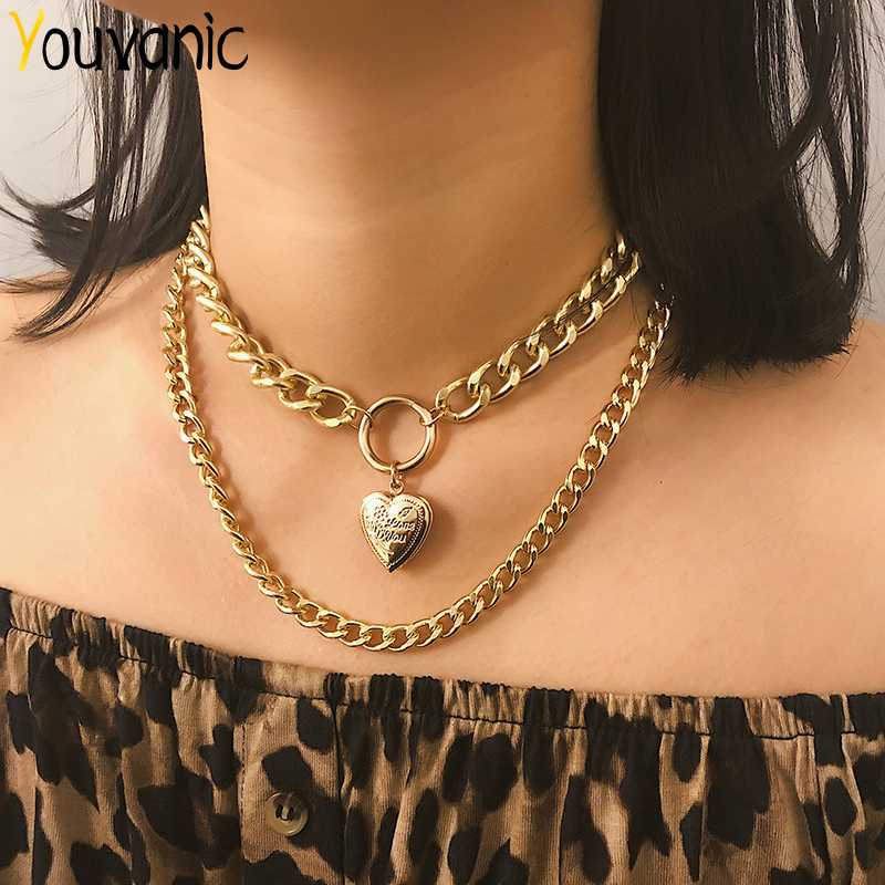 Youvanic Punk Gold Heart Locket Pendant Choker Necklace For Women Clavicle Layered Short Thick Chain Necklace Neck Jewelry 2340
Youvanic Punk Gold Heart Locket Pendant Choker Necklace For Women Clavicle Layered Short Thick Chain Necklace Neck Jewelry 2340