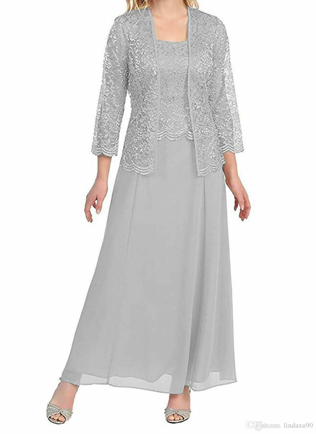 Chiffon Mother of the Bride Dress with Lace Coat Long Sleeve Column Mother of Groom Suits 2019 Wedding Guest Formal Party Gowns
Chiffon Mother of the Bride Dress with Lace Coat Long Sleeve Column Mother of Groom Suits 2019 Wedding Guest Formal Party Gowns