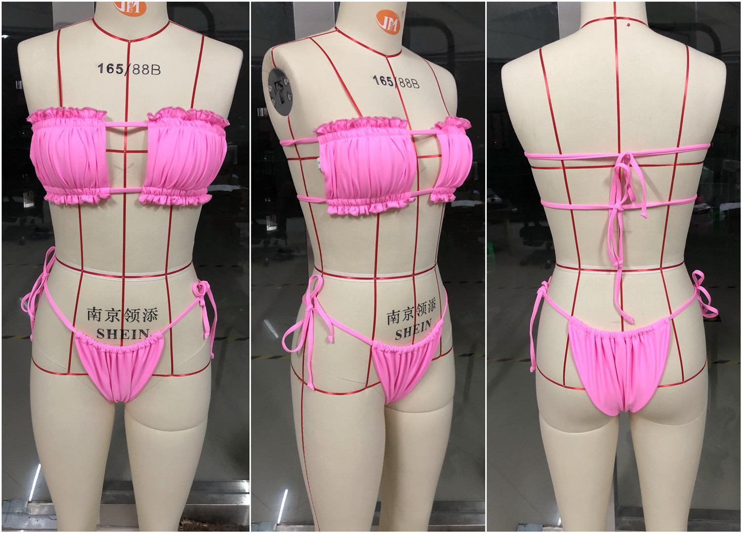 Sexy Hollow Out Bikinis Women Swimwear Purple Pleated Swimsuit Female Double-Sided Printing Micro Push Up Bikini Set