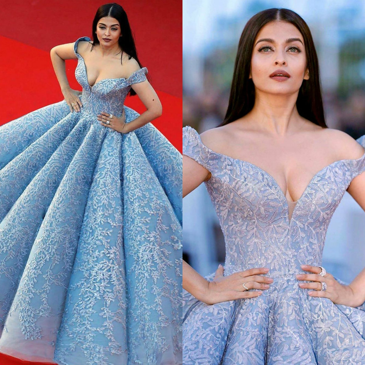 Michael Cinco Ball Gown Prom Dresses 2019 Off Shoulder Lace Applique Sequins Evening Gowns Plus Size Light Blue Formal robes de soirée