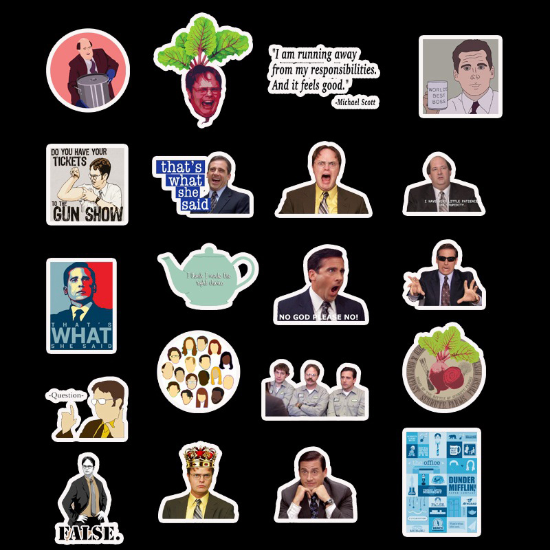 50Pcs/Set Cute American Drama Stickers No Repeating The Office Stickers Trolley Case Car Graffiti Waterproof Removable Sticker