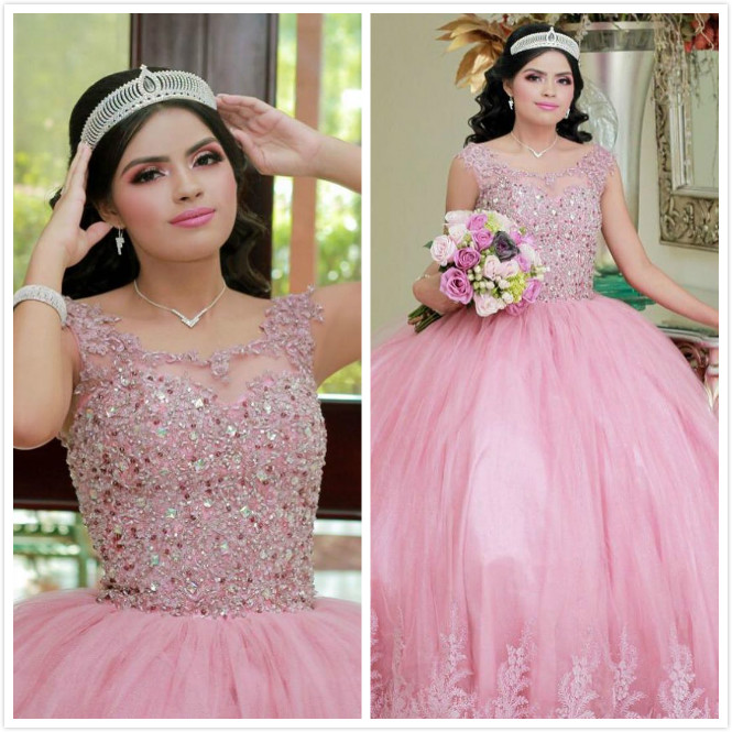 Blush Pink Sexy Sheer Neck Quinceanera Prom Dresses Lace Beaded Crystals Ball Gown Evening Party Sweet 16 Dress ZJ107, Water melon
Blush Pink Sexy Sheer Neck Quinceanera Prom Dresses Lace Beaded Crystals Ball Gown Evening Party Sweet 16 Dress ZJ107, Water melon