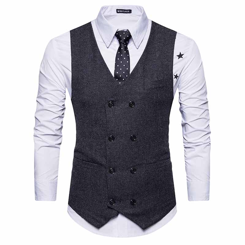 Vintage Brown tweed Vests Wool Herringbone British style custom made Mens suit tailor slim fit Blazer wedding suits for men