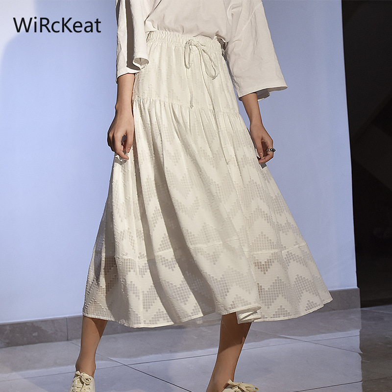 WiRcKeat Summer Lace Long Skirt Female Summer High Waist White Lace Up Skirts For Women Elastic Waist Pleated Skirt Green, Beige
WiRcKeat Summer Lace Long Skirt Female Summer High Waist White Lace Up Skirts For Women Elastic Waist Pleated Skirt Green, Beige