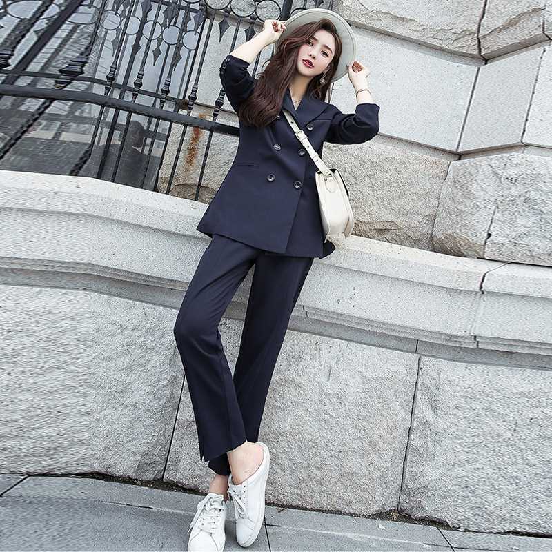 Fashion Elegant Work Business Pants Suits For Women Single Breasted Blazer Jacket And Shorts Two-piece Set Female Office Uniform, Navy blue 
Fashion Elegant Work Business Pants Suits For Women Single Breasted Blazer Jacket And Shorts Two-piece Set Female Office Uniform, Navy blue