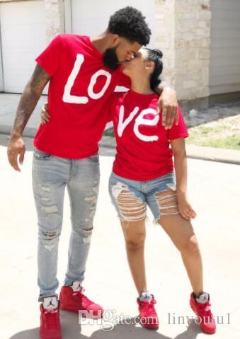 2020 Tee Shirt Women Men T Shirt Cotton LO VE Red Basic High Quality T-shirts Female Casual Tops Short Sleeve O Neck Femme 2019