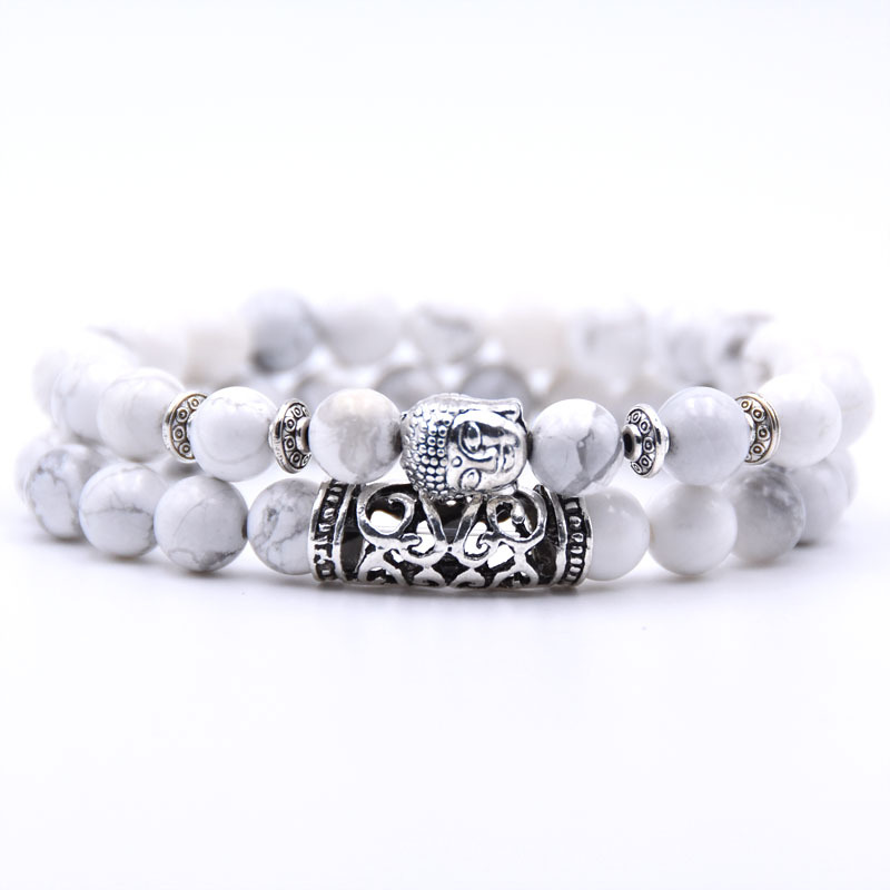 Natural Stone Beads Bracelet Set Energy Yoga Bead Bracelet Two Couples Birthday Valentine's Day Easter Gifts