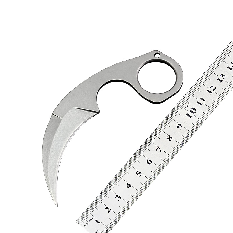 Top Quality Tactical Claw Knife 440C Black / White Stone Wash Blade Steel Handle Karambit With ABS K Sheath