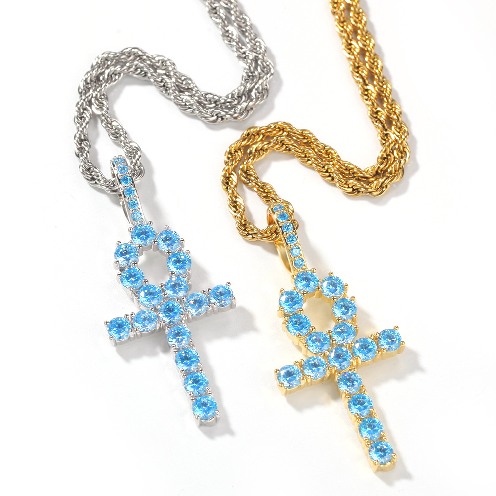KING Strands Sumptuous Micro Baby Blue Cubic Zirconia Ankh Cross Pendant Fashion Iced Out Bling Key Of Life Necklace Jewelry wholesale
KING Strands Sumptuous Micro Baby Blue Cubic Zirconia Ankh Cross Pendant Fashion Iced Out Bling Key Of Life Necklace Jewelry wholesale