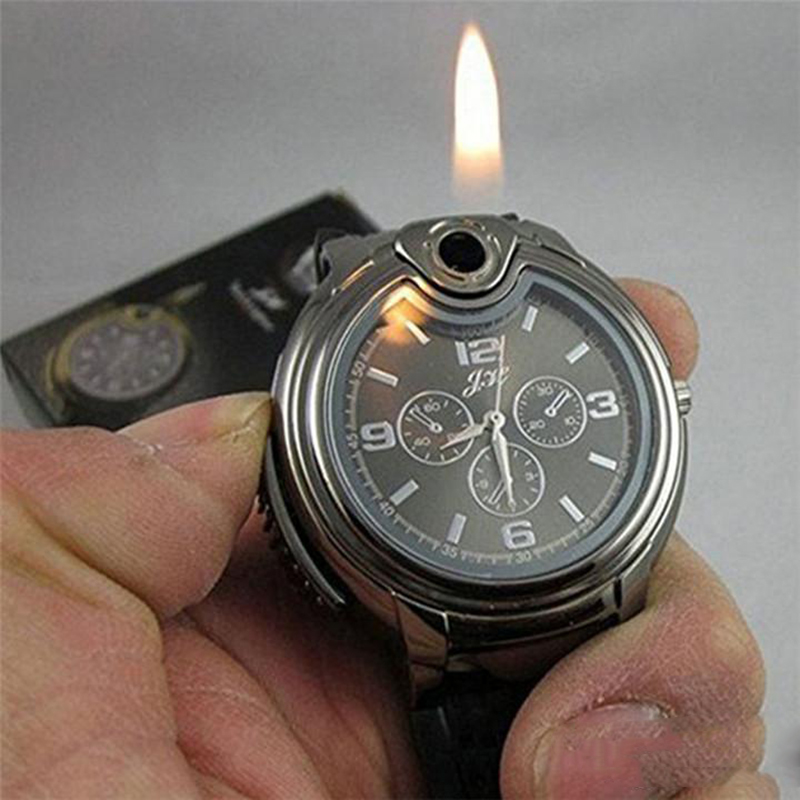 Luxury Lighter Watch Novelty tactical watch Men's and Women's Quartz Movement Can Be Filled with Multi-function Metal Watch