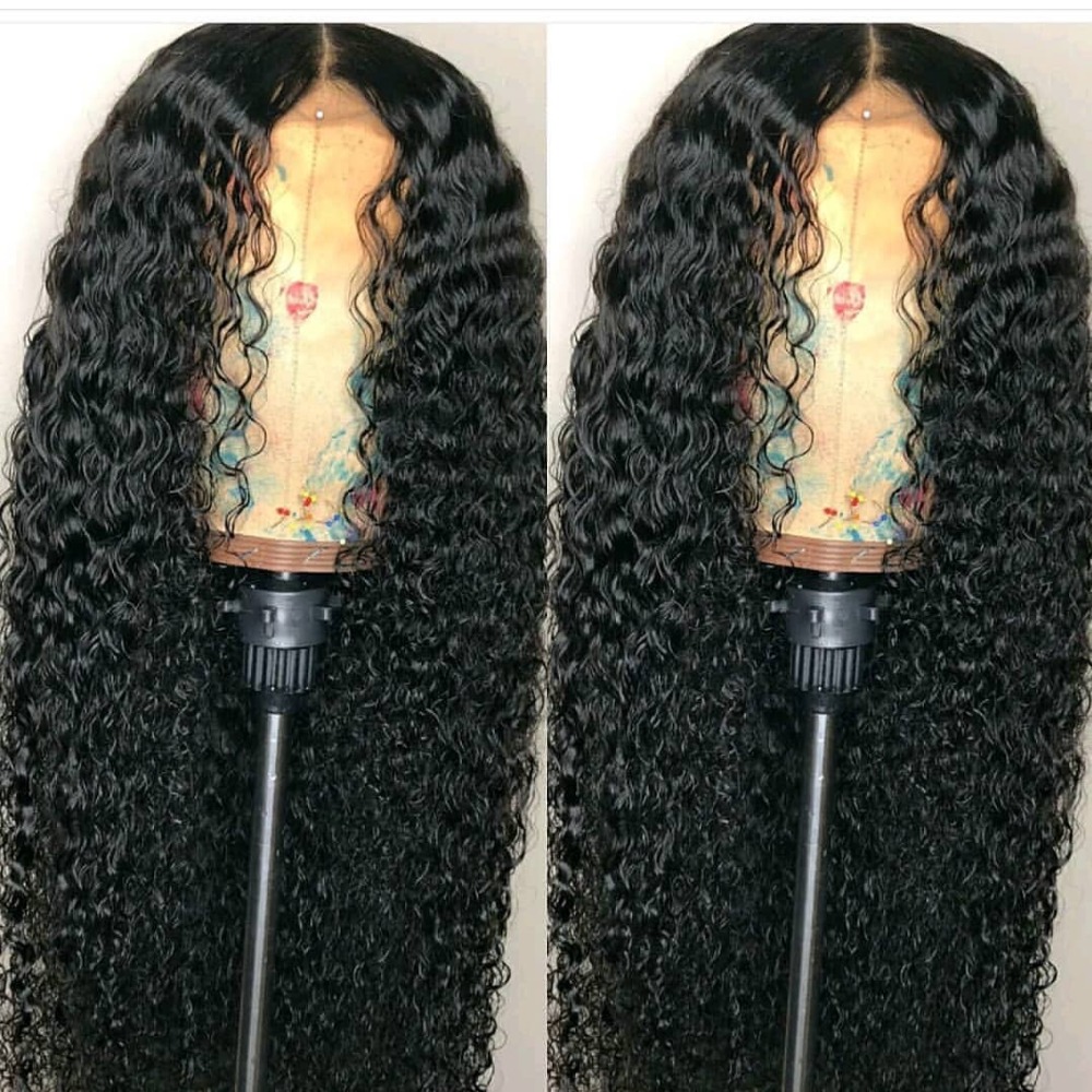 Deep Wave 360 Lace Front Wigs Brazilian Hair Curly Laces Frontal Human Hairs Pre-Plucked full swiss hd Closure diva1 150%density