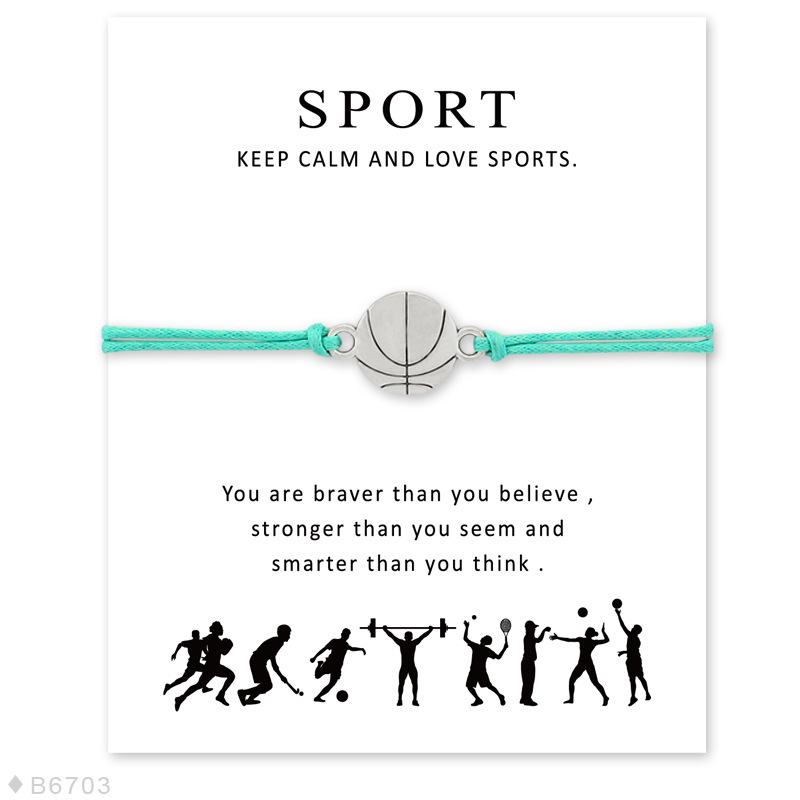 Handmade Rope Basketball Charm Bracelets for Women Men Friendship Sport Fans Statement Best Wish Jewelry Gift With Card
Handmade Rope Basketball Charm Bracelets for Women Men Friendship Sport Fans Statement Best Wish Jewelry Gift With Card