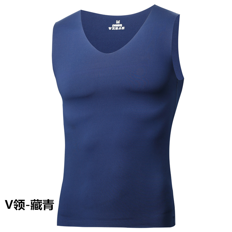 Men Running Vest Sleeveless Shirt Summer Slim Tank L-5XL Men Sport Vest Top New Workout Training Man Singlet ice silk undershirt