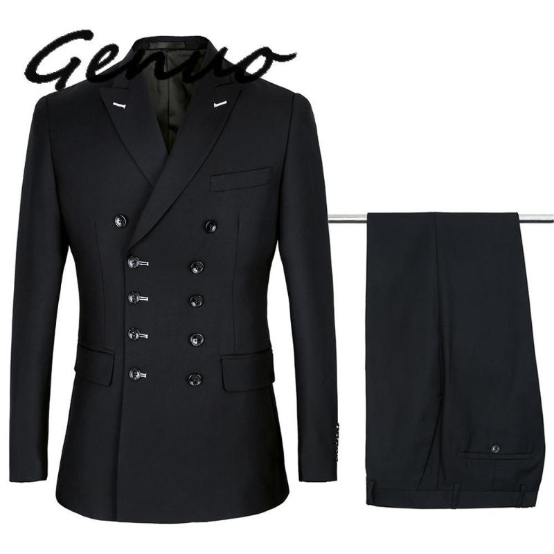 Genuo Men Suits Slim Fit New Fashion Suit Double Breasted Lapel Navy Blue Black Wedding Groom Party Prom Skinny Costume
Genuo Men Suits Slim Fit New Fashion Suit Double Breasted Lapel Navy Blue Black Wedding Groom Party Prom Skinny Costume